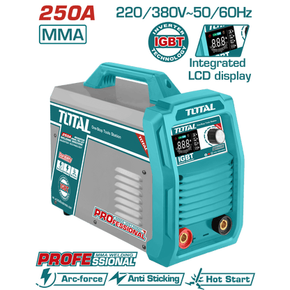 SOLDADORA INVERTER IGBT MMA 30-250A LCD E:1.6-5.0 INDUSTRIAL