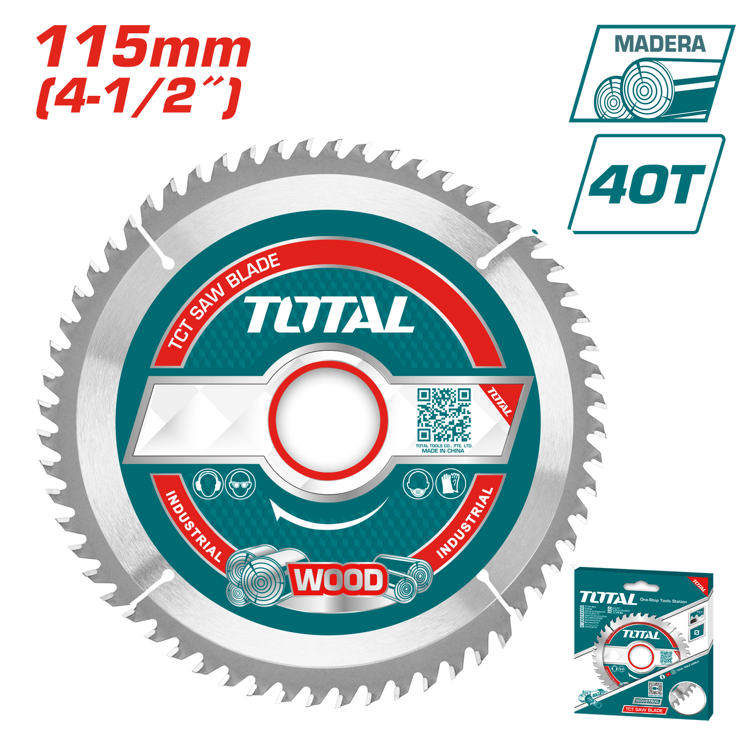 DISCO DENTADO TCT P/MADERA 115MM (4-1/2'') 40T