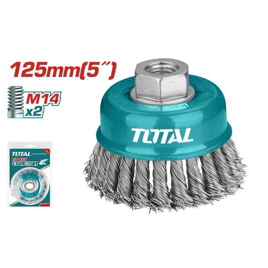 CEPILLO COPA TRENZADO 125MM 5'' M14X2 6500R/MIN