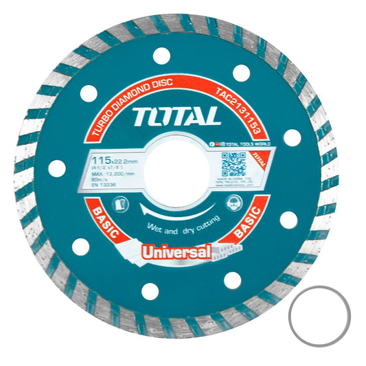 DISCO DIAMANTADO TURBO 115X22.2MM ANCHO: 10MM HUMEDO/SECO