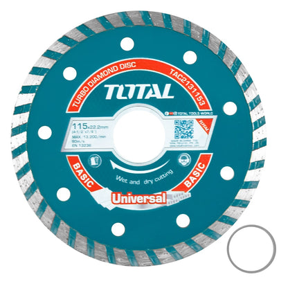 DISCO DIAMANTADO TURBO 115X22.2MM ANCHO: 10MM HUMEDO/SECO