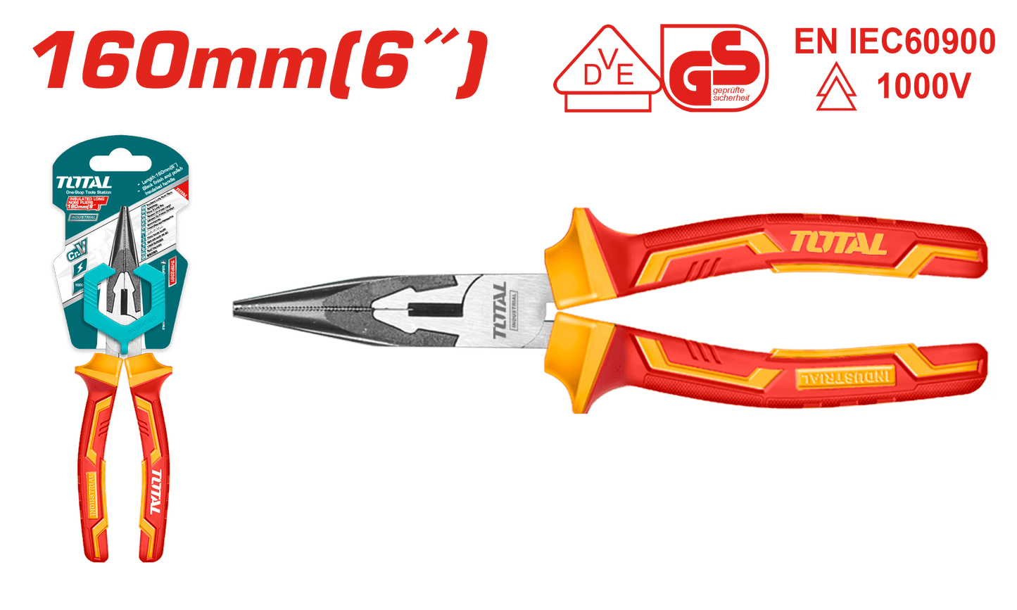PINZA LARGA 6'' 160MM AISLADO 1000V