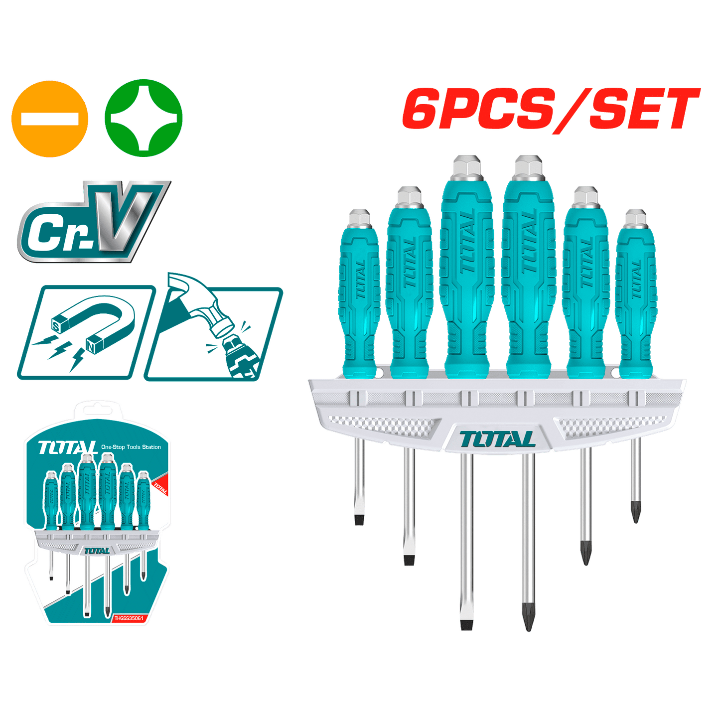 SET DESTORNILLADORES DE GOLPE 06PZS CR-V MAGNETICO