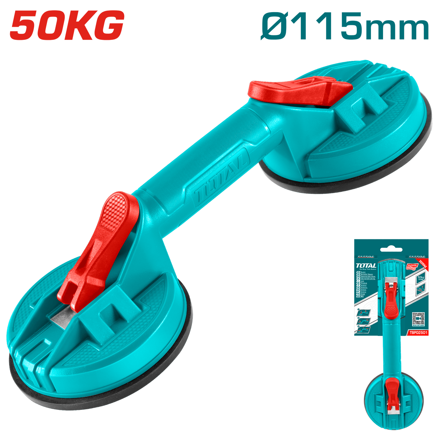SUJETADORA DE VIDRIO DOBLE ABS 50KG 115MM