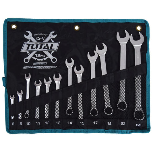 SET DE LLAVES COMBINACION 6-24MM CRV +BOLSA DE LONA 12PZS/SET INDUSTRIAL