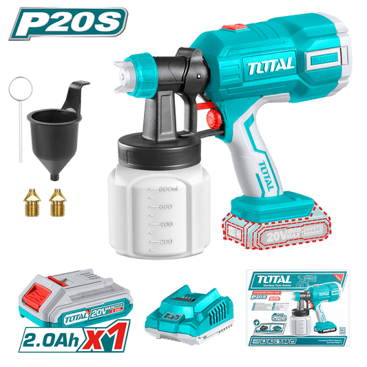 PISTOLA PARA PINTAR LI-ION 20V P20S 800ML/MIN 0.1-0.2BAR 1x2.0Ah