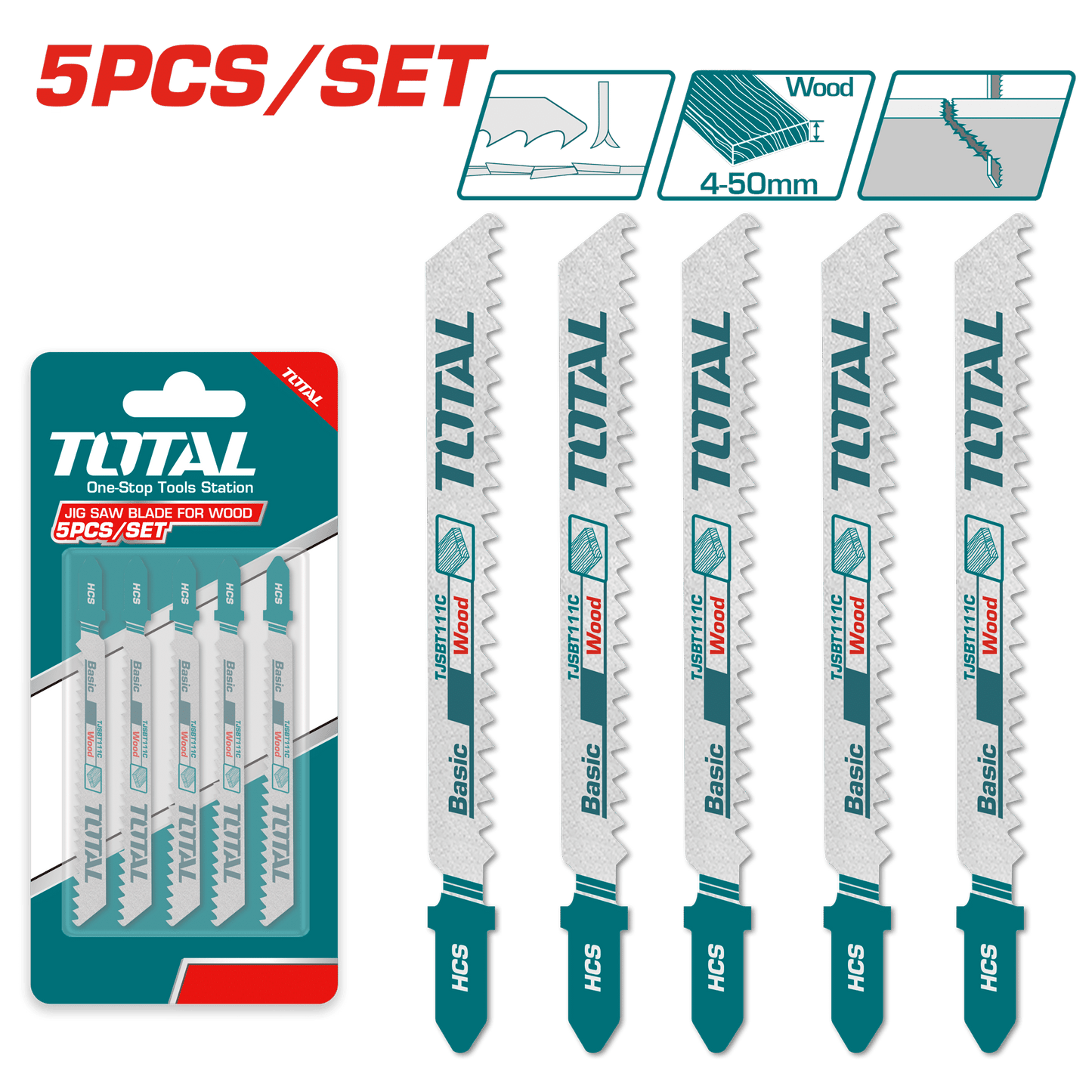 CUCHILLAS PARA CALADORA 05PZS 74MM 8TPI HCS