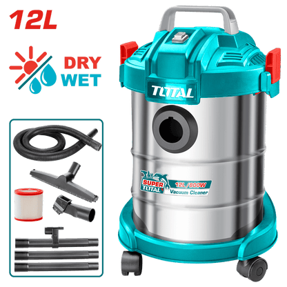 ASPIRADORA 12L 800W 1.7M3/MIN 16KPA SECO/HUMEDO
