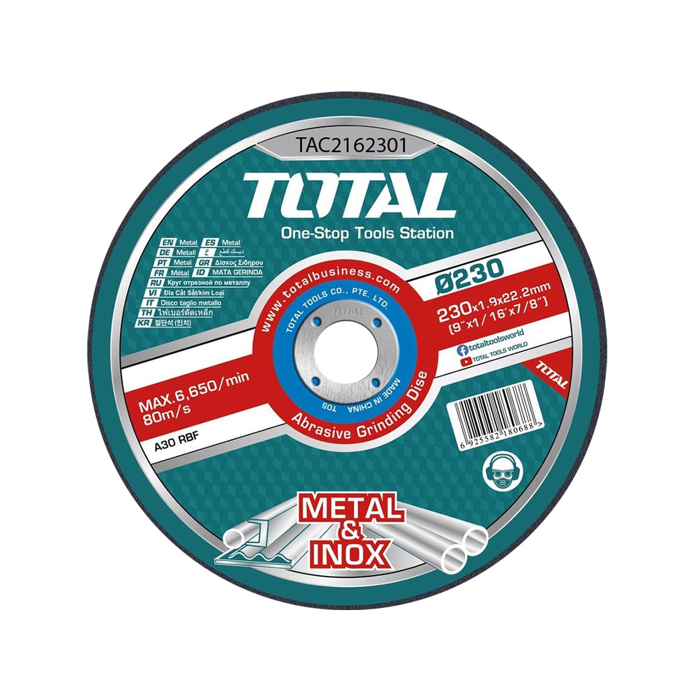 DISCO ABRASIVO/CORTE P/METAL 230X1.6X22.2MM PLANO