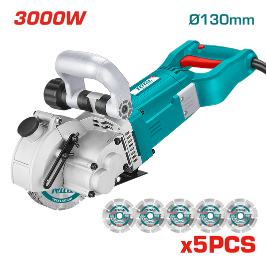 RANURADORA 3000W 130MM 6500RPM M20 MALETIN +5 DISCOS INDUSTRIAL