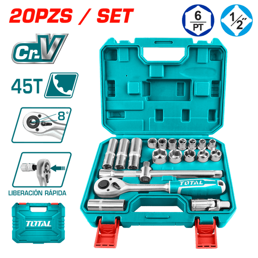 SET RACHET 1/2 + SOCKET 50BV30 20PCS MALETIN BMC INDUSTRIAL