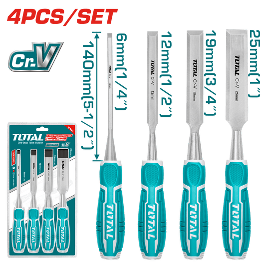SET DE CINCELES P/MADERA  X4PCS