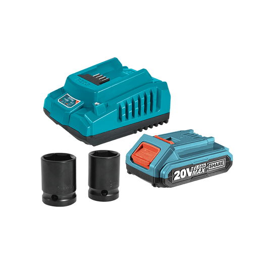 LLAVE IMPACTO BRUSHLESS 20V 300NM 1/2'' 3300BPM 2X2.0AH M/PLASTICO INDUSTRIAL