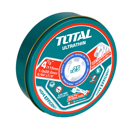 SET DISCOS ABRASIVO/CORTE P/METAL 115X1.0X22.2MM 25PZS ULTRA DELGADO