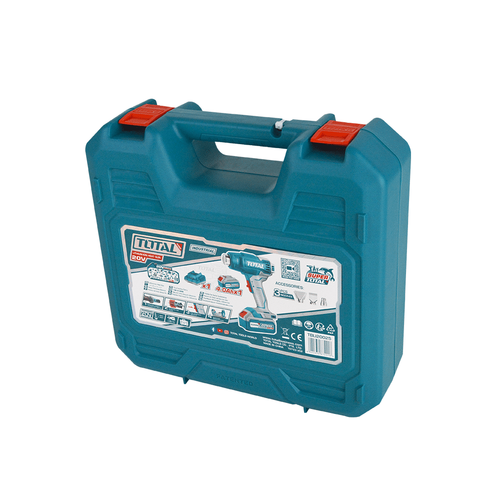 PISTOLA CALOR LI-ION 20V 300/550C 100/200 L/MIN +ACC MALETIN 4.0AH INDUSTRIAL