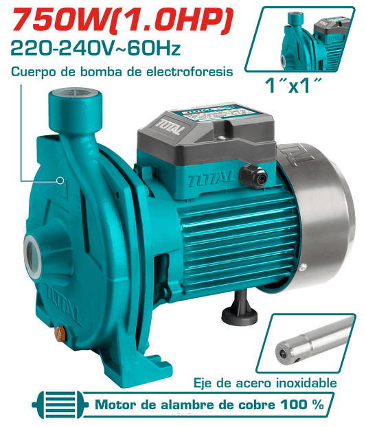 BOMBA DE AGUA CENTRIFUGA 1.0HP 30M 100L/MIN 1X1