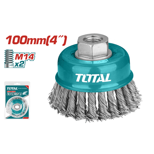 CEPILLO COPA TRENZADO 100MM 4" M14X2 8500RPM