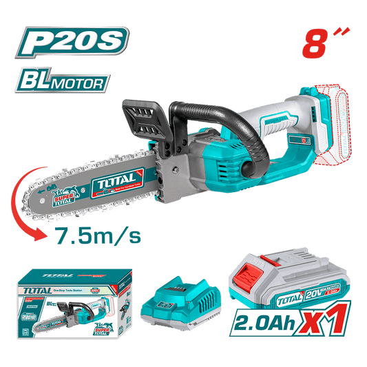 SIERRA DE CADENA LI-ION 20V 8'' 20CM 7.5M/S + ACC