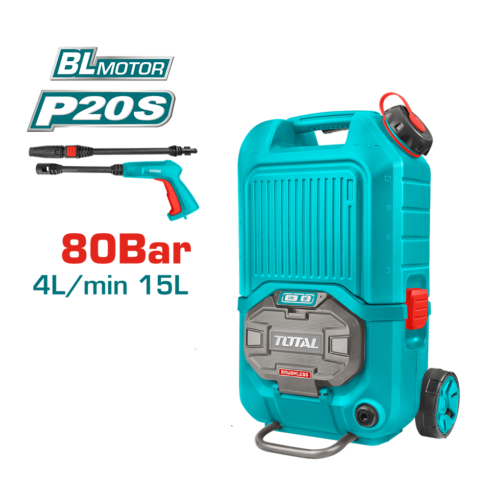 LAVADORA PRESIÓN LI-ION 2X20V (40V) 80BAR 4L/MIN CAP:15L 3 NIVELES