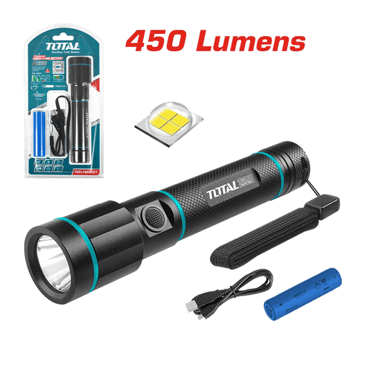 LINTERNA 450LM DUR:18HRS 5 FUNCIONES LI-ION INDUSTRIAL