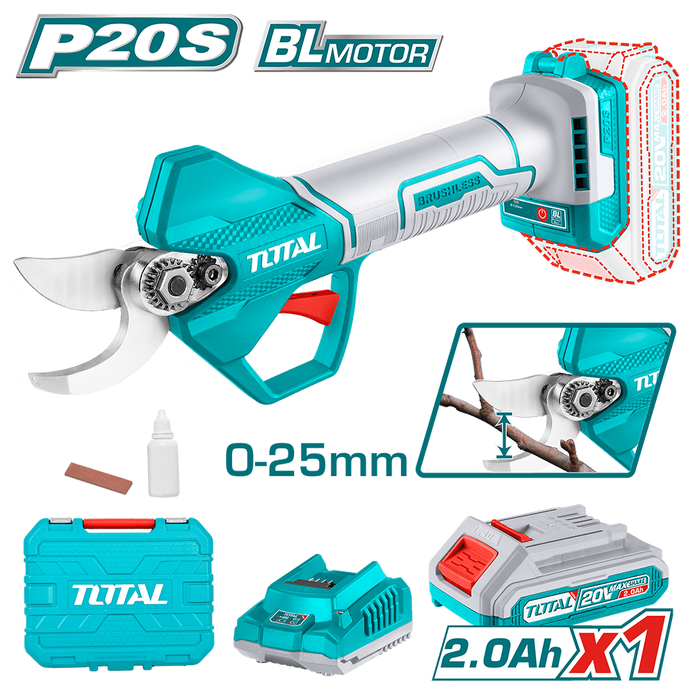 TIJERA LI-ION 20V P20S CORTE 0-25MM BRUSHLESS 1X2.0AH + MALETIN