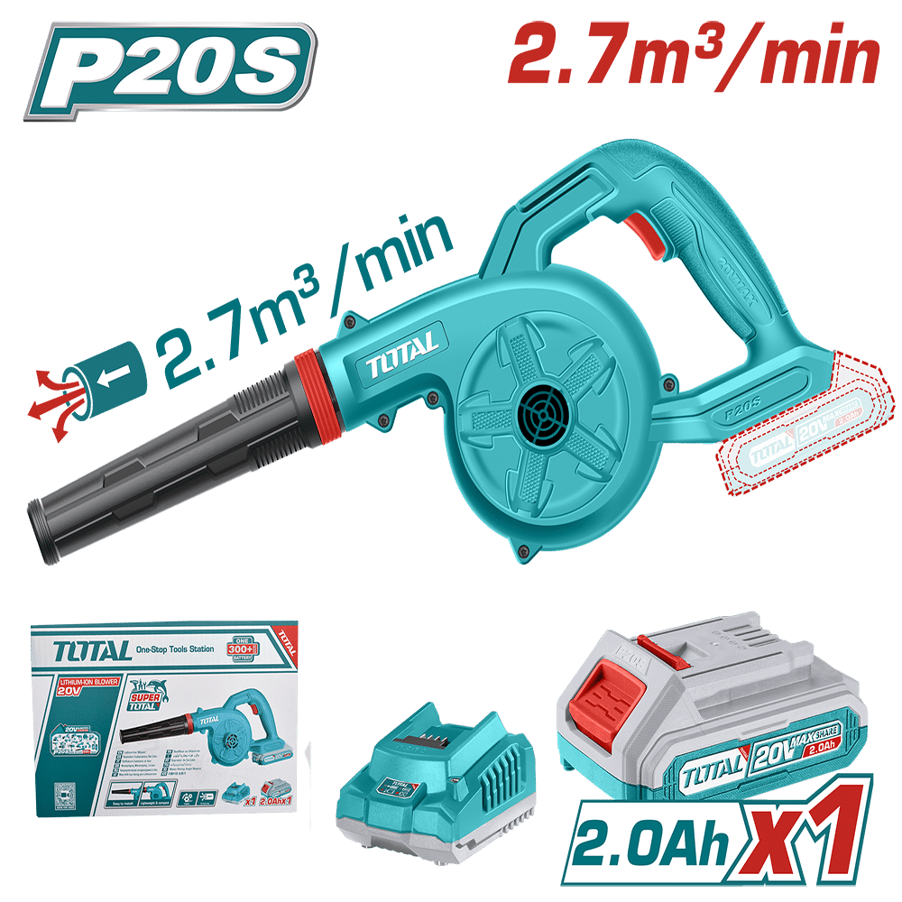 SOPLADORA LI-ION 20V 2.7M3/MIN 18000RPM 1 X 2.0AH