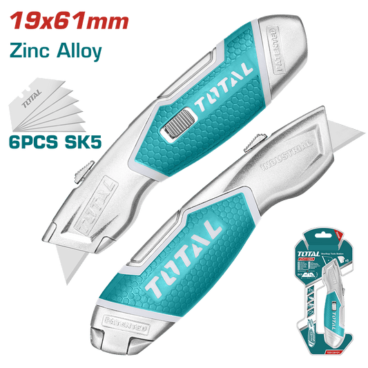 CUCHILLA UTILITARIA HOJA:61X19MM L:175CM ALEACIÓN DE ZINC 256G INDUSTRIAL