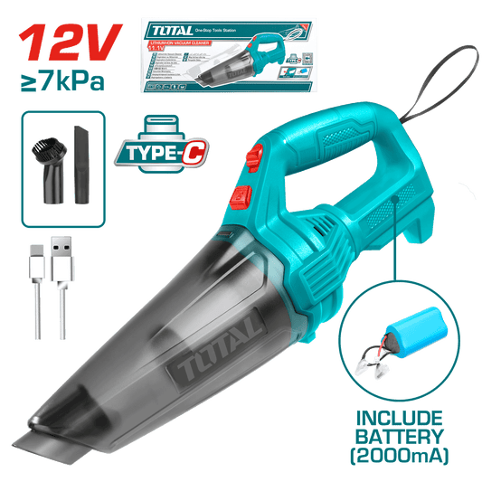 ASPIRADORA TIPO-C 0.5L 12V 7KPA BATERIA ISR18650-2000MAH