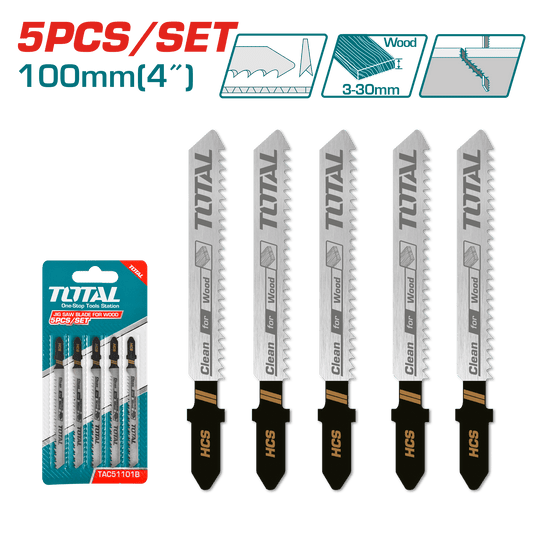 CUCHILLAS PARA CALADORA 05PZS MADERA 74MM 10TPI HCS