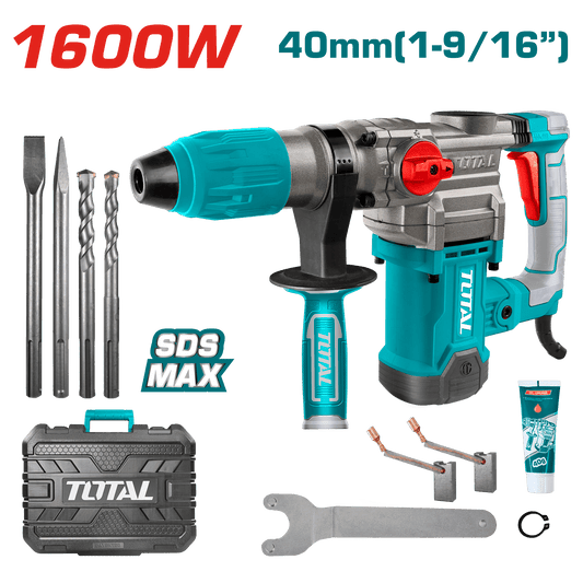 ROTOMARTILLO SDS-MAX 40MM 1600W 630RPM 3850BPM 10J MALETIN INDUSTRIAL