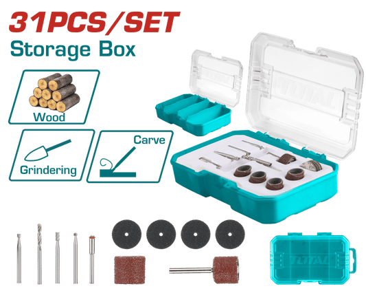 SET DE LIJAS PARA RECTIFICADORA 1/8" 31PCS