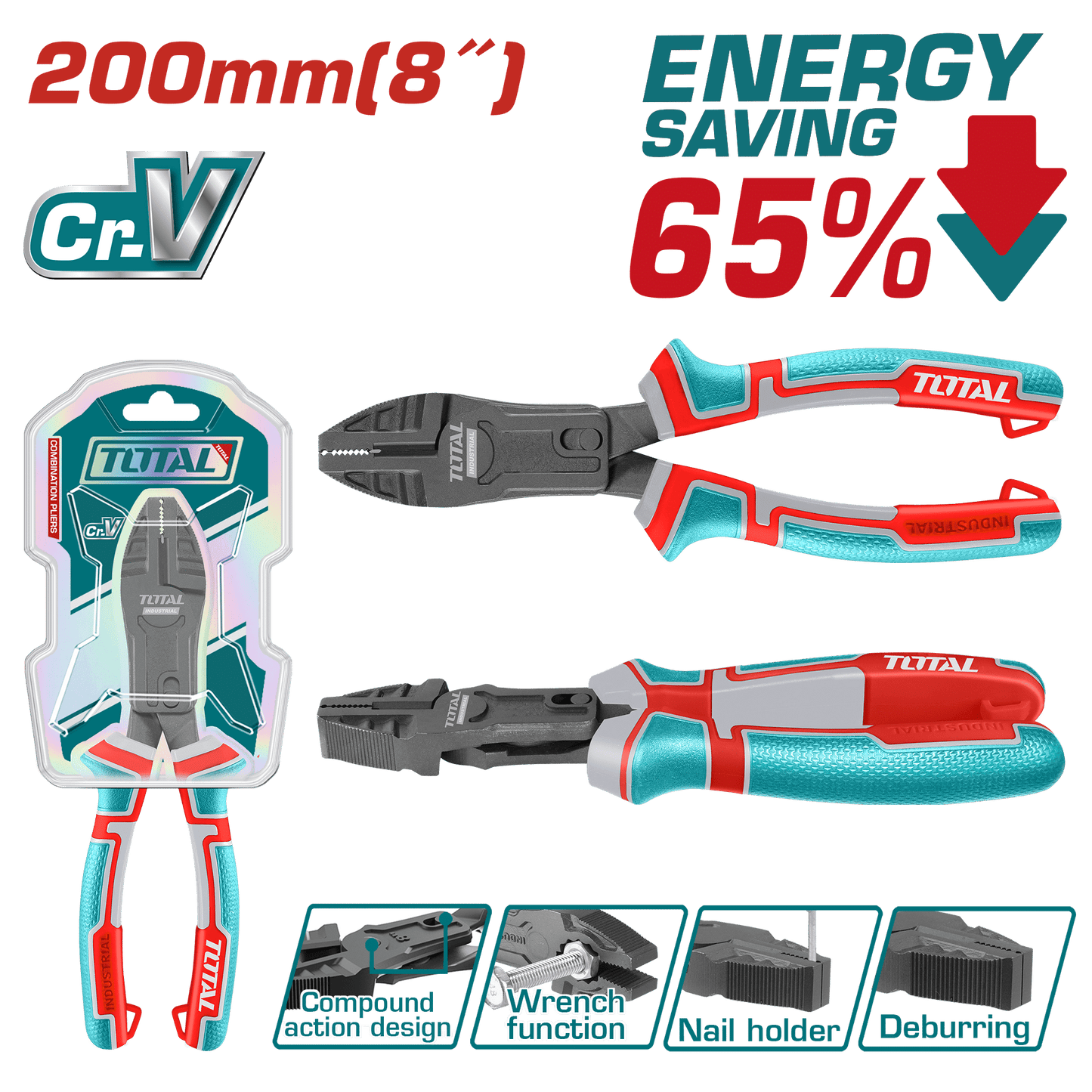 ALICATE COMBINADO SUAVE 8" 200MM CR-V
