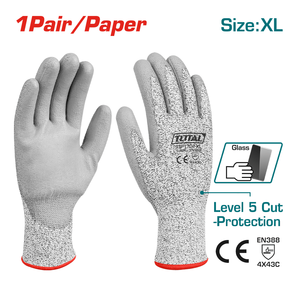 GUANTES ANTICORTE 5 CAPAS PROTECCION 4X43C CALIBRE 13 XL