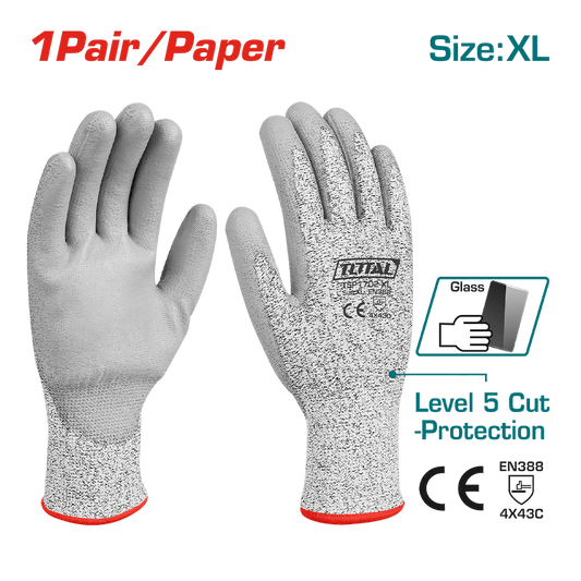 GUANTES ANTICORTE 5 CAPAS PROTECCION 4X43C CALIBRE 13 XL