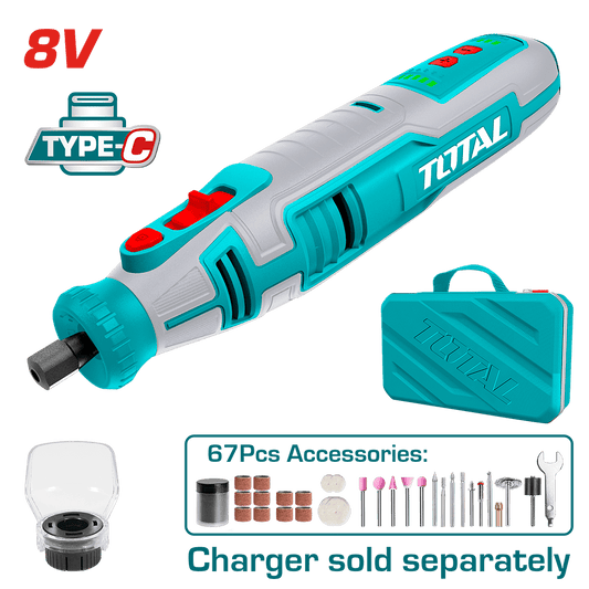 RECTIFICADORA TIPO-C 8V 5000-28000RPM COL:3.2MM +ACC Y MALETIN