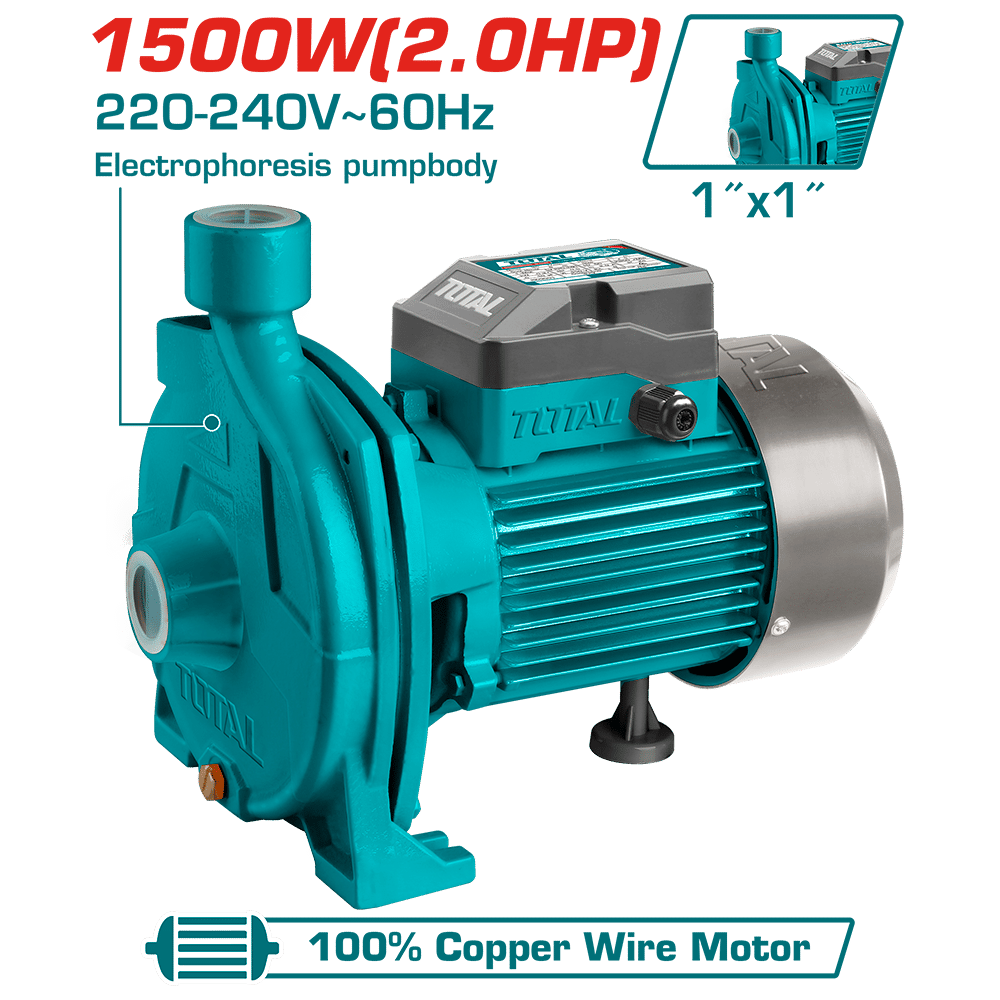 BOMBA DE AGUA CENTRIFUGA 2.0HP 8M 140L/MIN 1X1