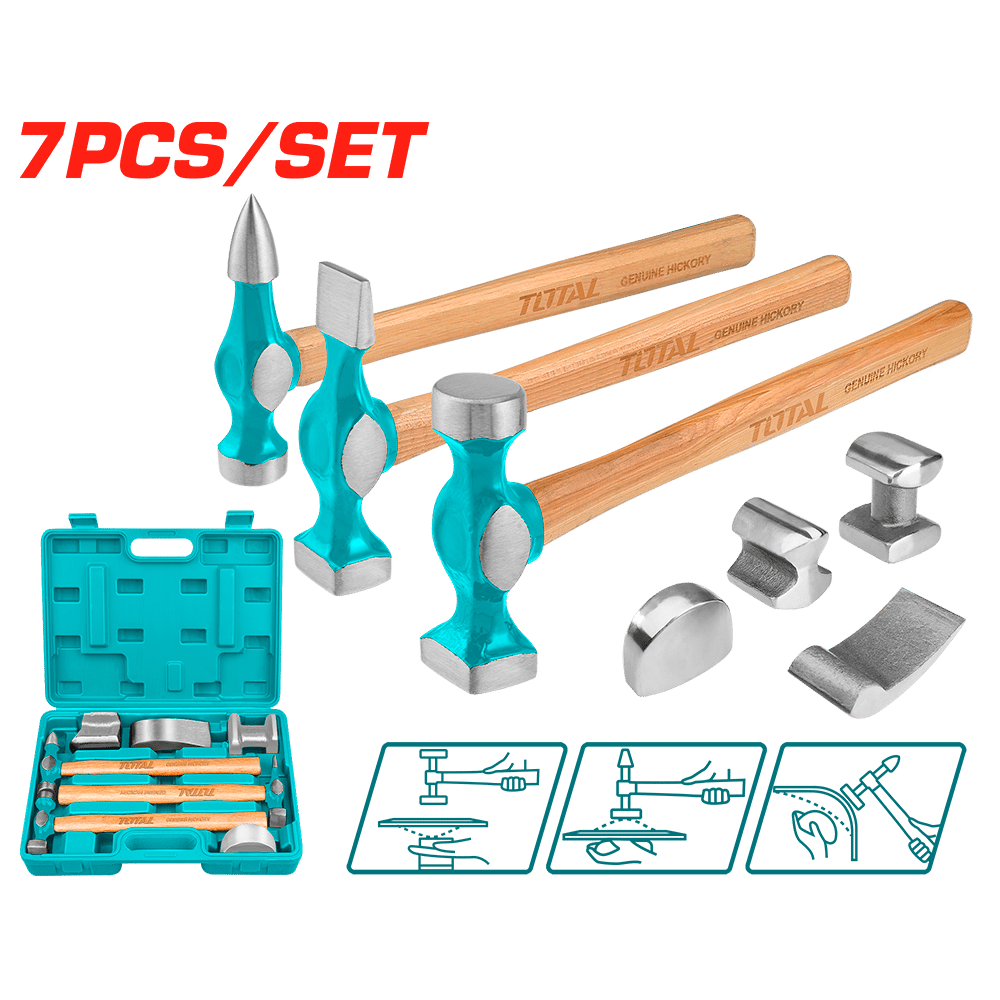 SET MARTILLOS P/PLANCHADO +ACC 7PCS + MALETIN BMC