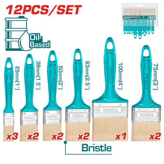 SET DE BROCHAS BASE ACEITE 25-100MM 12PCS