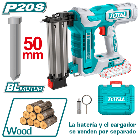 CLAVADORA 20V F15-F50 CAP:105PCS +1000 CLAVOS BRUSHLESS MALETIN INDUSTRIAL