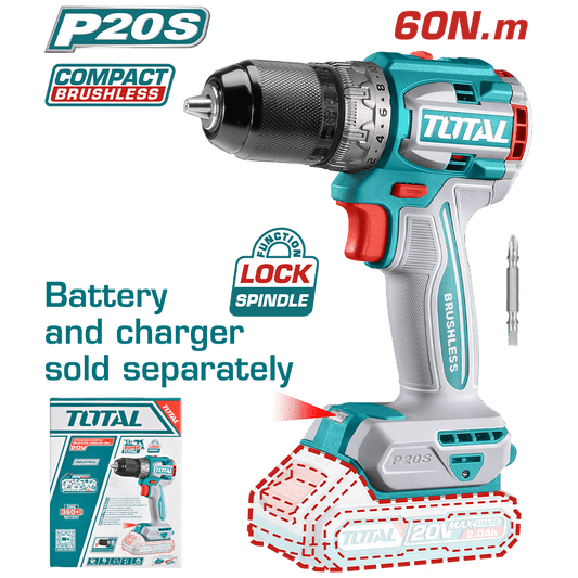 TALADRO 20V 60NM 13MM 22+1 COMPACTO BRUSHLESS INDUSTRIAL