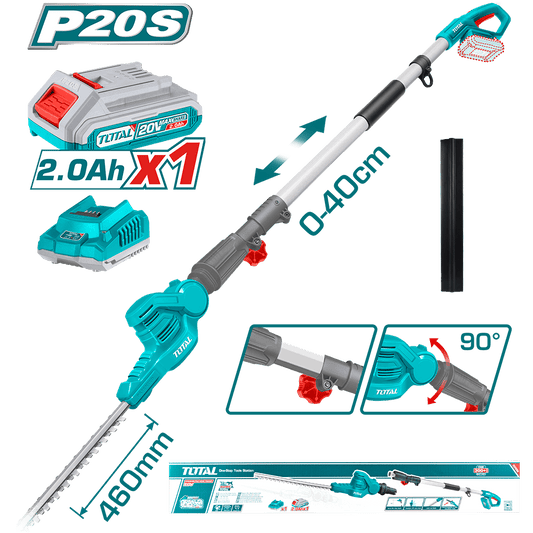 CORTASETOS LI-ION 20V 2800SPM 46CM C:18MM 1X2.0AH EXTENSION 0-40CM