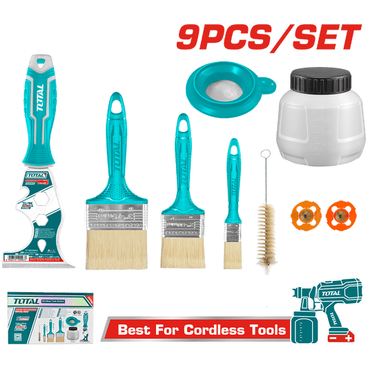 SET DE BROCHAS + ACCESORIOS P/PINTAR 9PCS