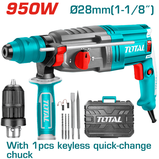 ROTOMARTILLO SDS+ 28MM 950W 0-1050RPM 0-4670BPM 2.5J MALETIN INDUSTRIAL