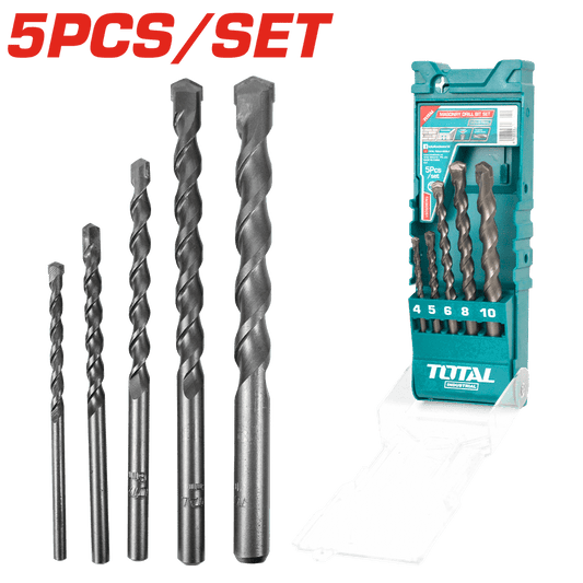SET DE BROCAS ALBAÑILERIA 5PCS 4-10MM ESTUCHE INDUSTRIAL