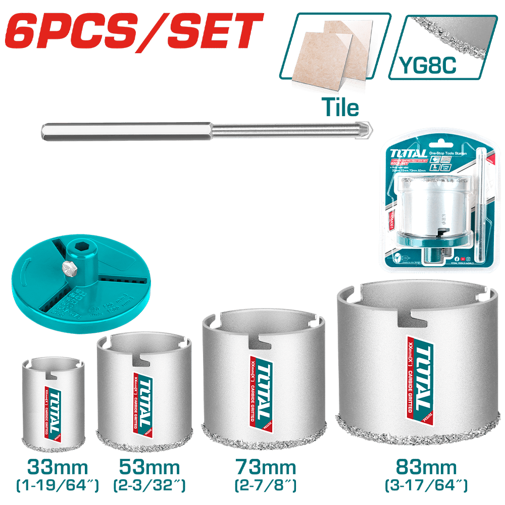 SET DE SIERRAS CORONA 6PCS 33/53/73/83MM YG8C PARA MAYOLICAS