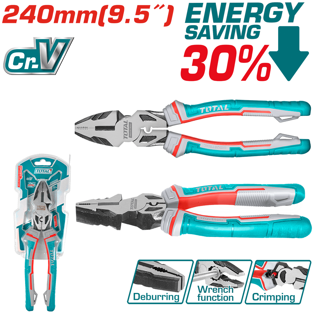 ALICATE COMBINACION 240MM(9PULG) CR.V MEJORA: 30% INDUSTRIAL