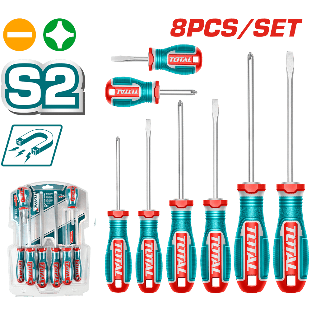 SET DESTORNILLADORES S2 08PZS MAGNETICO V.REDONDO