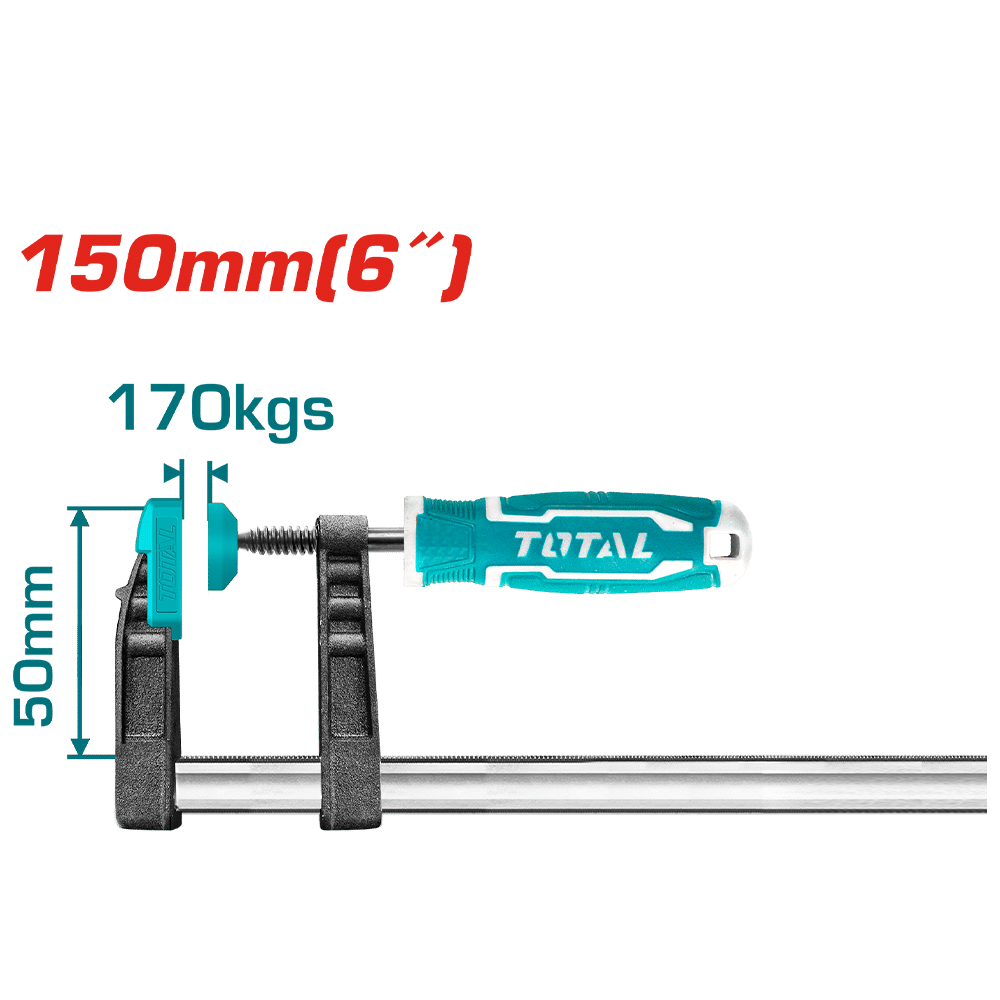 PRENSA F CON MANGO 50X150MM MAX:170KGS REGLA 5X15MM TORNILLO 11MM