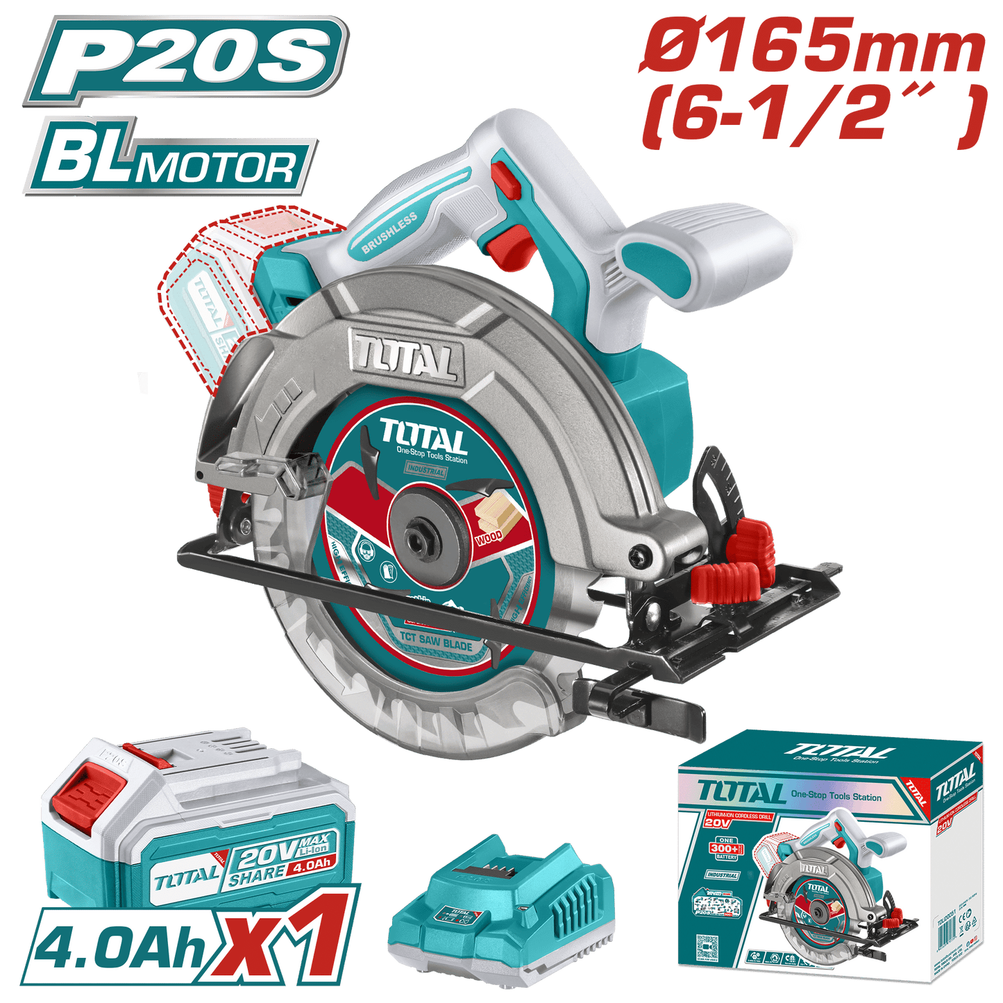 SIERRA CIRCULAR LI-ION 20V 5200RPM 165MM BRUSHLESS 1X4.0AH INDUSTRIAL
