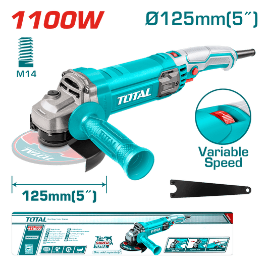 AMOLADORA ANGULAR 05'' 125MM 1100W M14 5000-12000RPM MANGO LARGO INDUSTRIAL